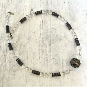 JewelMint long clear beaded necklace